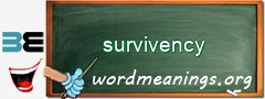 WordMeaning blackboard for survivency